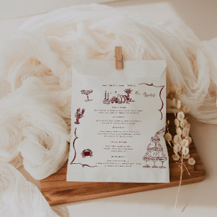 Sachets En Papier Doodart rétro lunaire   Menu Mariage