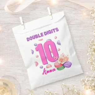 Sachets En Papier Double chiffres Macaron adolescent Anniversaire fi