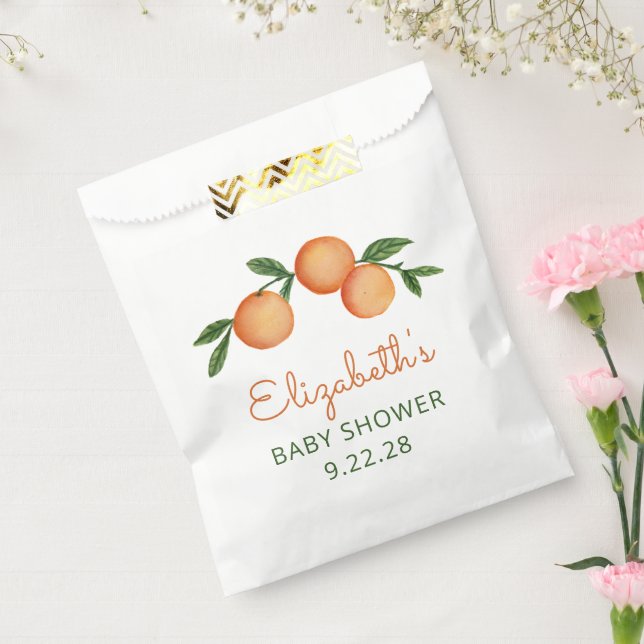 Sachets En Papier Douce Fête de Naissance de Petit Citron Orange (Scellé)