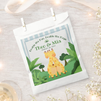 Sachets En Papier Douce Girafe Sauvage Jumelles Safari Jungle Double