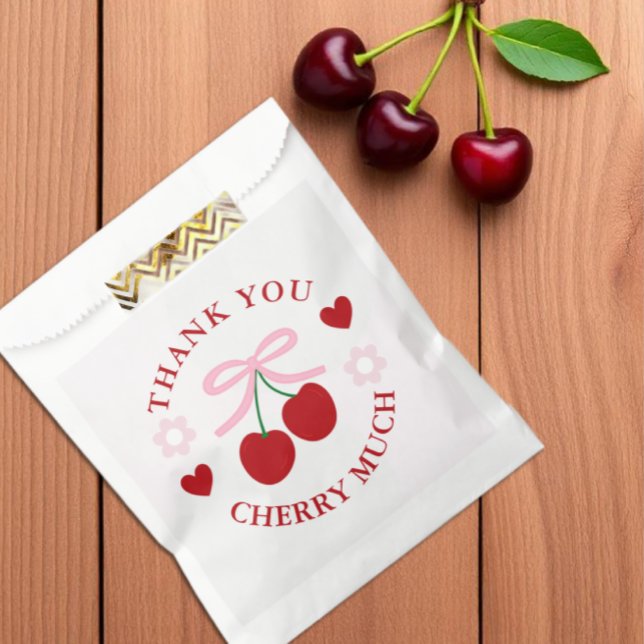 Sachets En Papier Douce Mariée Cerise (Créateur téléchargé)