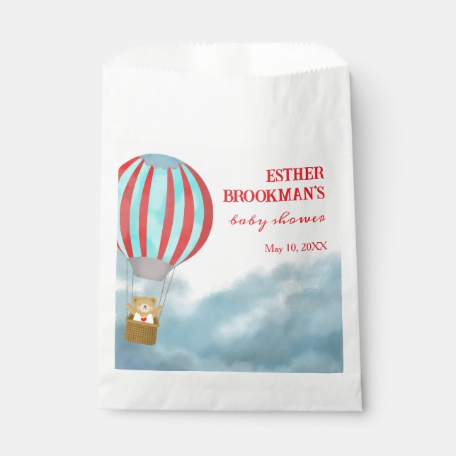 Sachets En Papier Douce Ourson au-Dessus des Nuages Baby Shower (Devant)