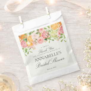 Sachets En Papier Douceur de Mariage Citronnée Florale Pastel pour B