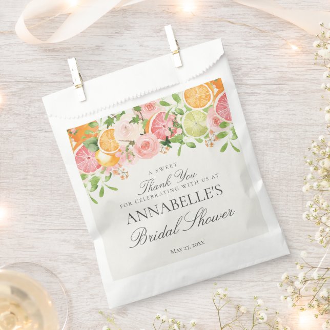 Sachets En Papier Douceur de Mariage Citronnée Florale Pastel pour B (Coupé)