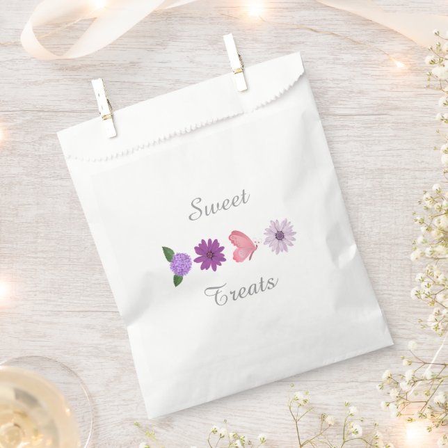 Sachets En Papier Douceurs Cosmos Floral Mariage  (Coupé)