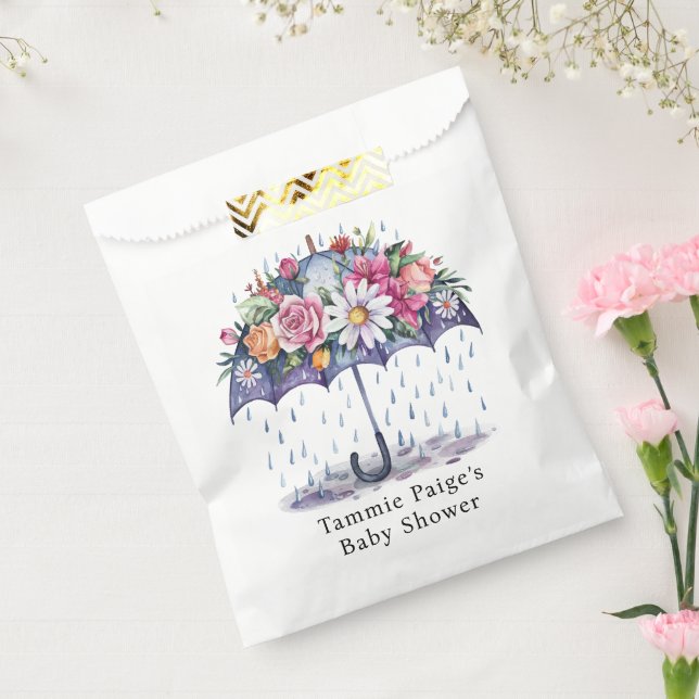 Sachets En Papier Douche avec Baby shower Fleurs (Scellé)