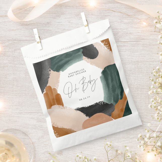 Sachets En Papier Douche bébéOh bébé terre cuite abstraite peinte (Coupé)