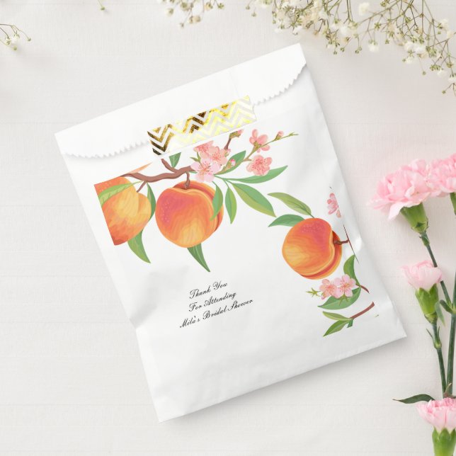 SACHETS EN PAPIER DOUCHE DE MARIÉE ABRICOT ORANGE (Scellé)