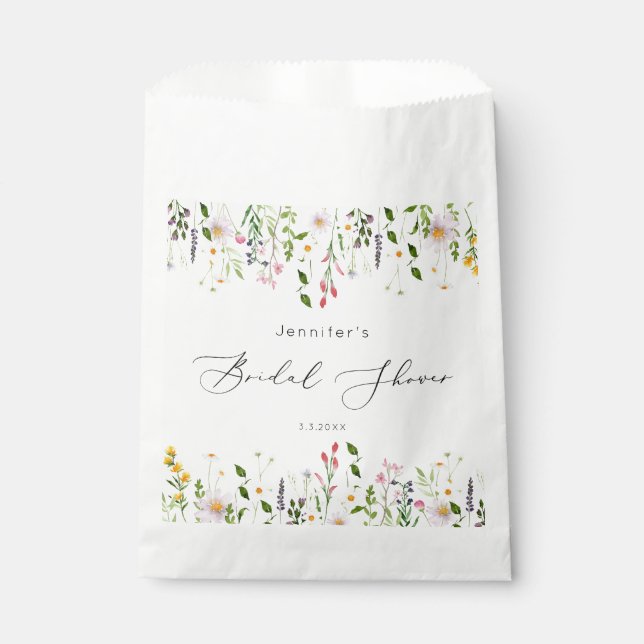 Sachets En Papier Douche de mariée fleur sauvage (Devant)