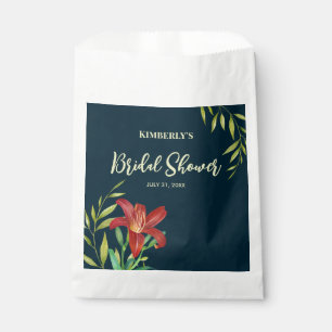 Sachets En Papier Douche de Mariée Illustration de Lys Orange sur Fo