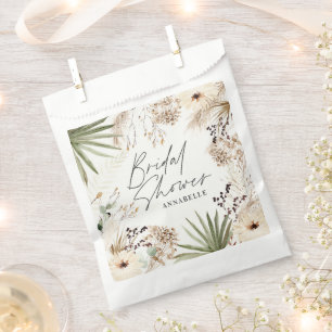 Sachets En Papier Douche nuptiale merci pampas moderne herbe feuilla