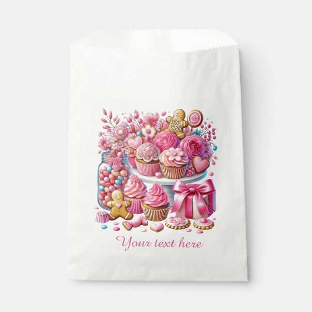 Sachets En Papier Douche petit cupcake pour filles mignonnes (Devant)