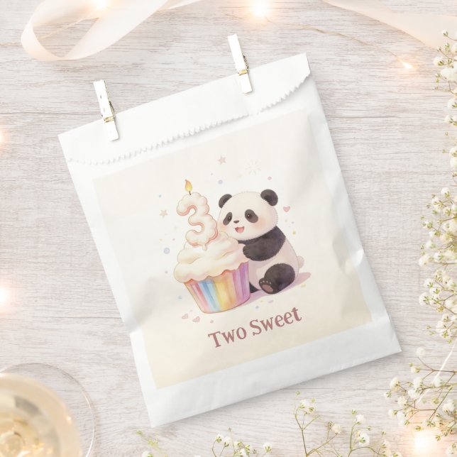 Sachets En Papier Doux Panda Pastel Bébé 3e Anniversaire (Coupé)