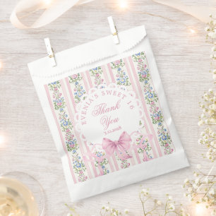 Sachets En Papier Douze ans charmante rose Merci