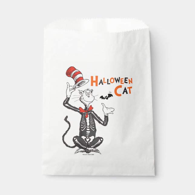 Sachets En Papier Dr. Seuss | Chat Chapeauté Halloween (Devant)