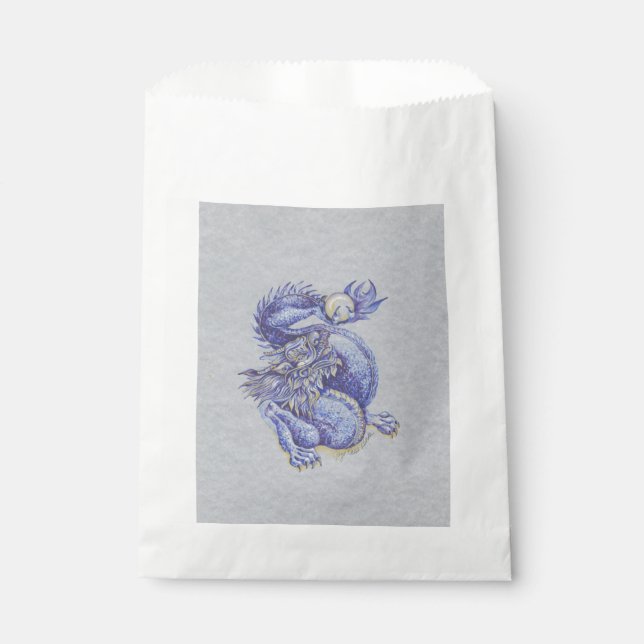 Sachets En Papier Dragon bleu (Devant)