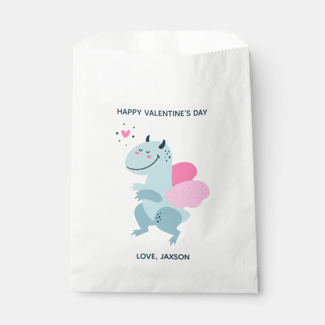 Sachets En Papier Dragon Heart Cute Personnalisé Valentine (Devant)