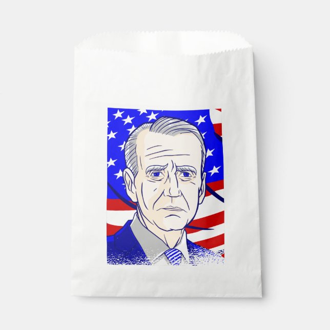 Sachets En Papier drapeau américain du président biden (Devant)