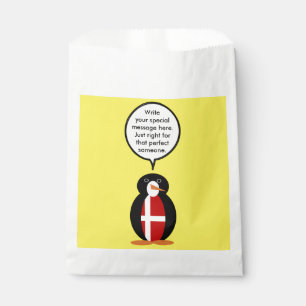 Sachets En Papier Drapeau danois parlant Mademoiselle Pingouin Perso