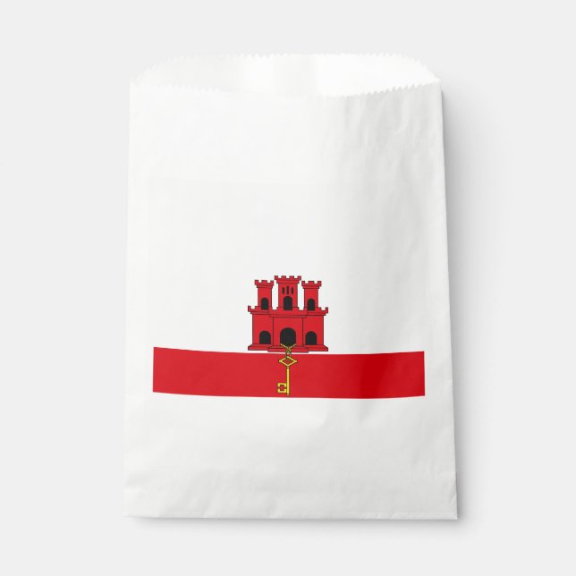 Sachets En Papier Drapeau de Gibraltar (Devant)