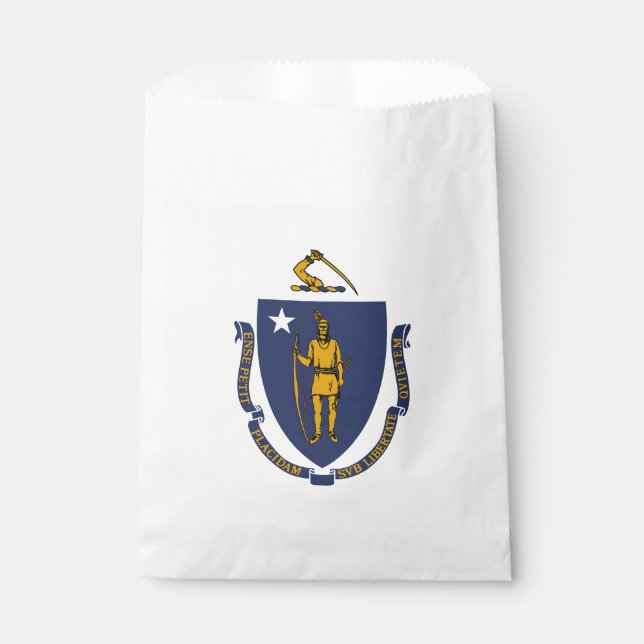 Sachets En Papier Drapeau de l'État du Massachusetts (Devant)