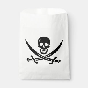 Sachets En Papier Drapeau de pirate Crâne croisé épées
