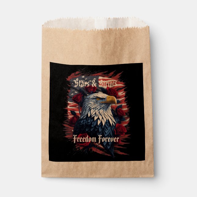 Sachets En Papier Drapeau Etoiles & Stripes Freedom Forever Eagle US (Devant)