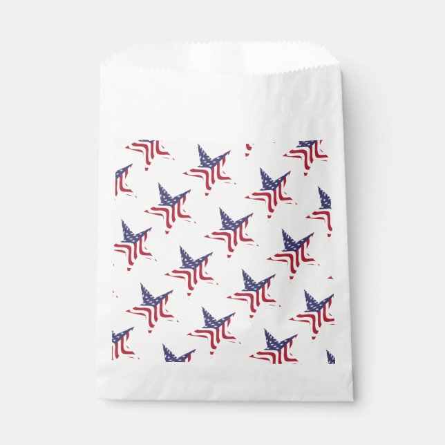 Sachets En Papier Drapeau Patriotique Star Américain Patriotique Fav (Devant)
