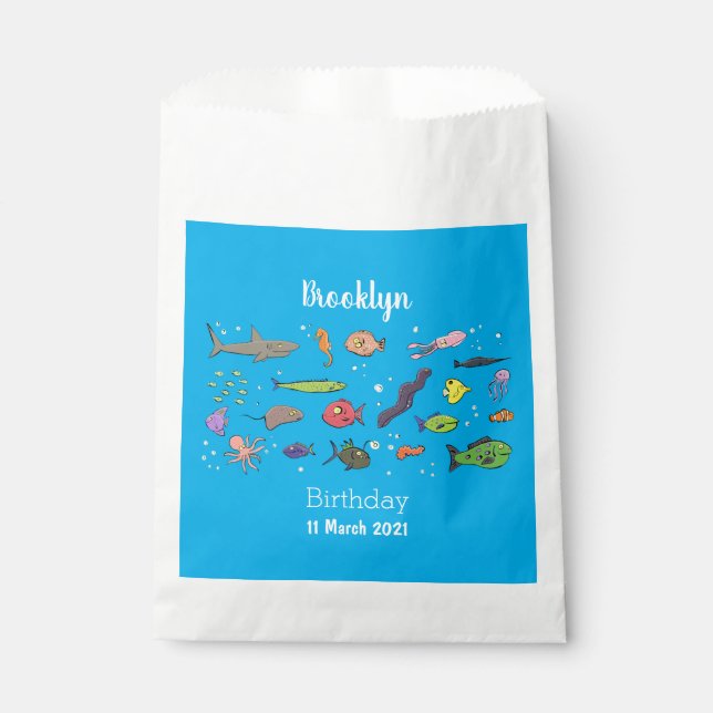 Sachets En Papier Drôle des créatures marines dessin motif (Devant)