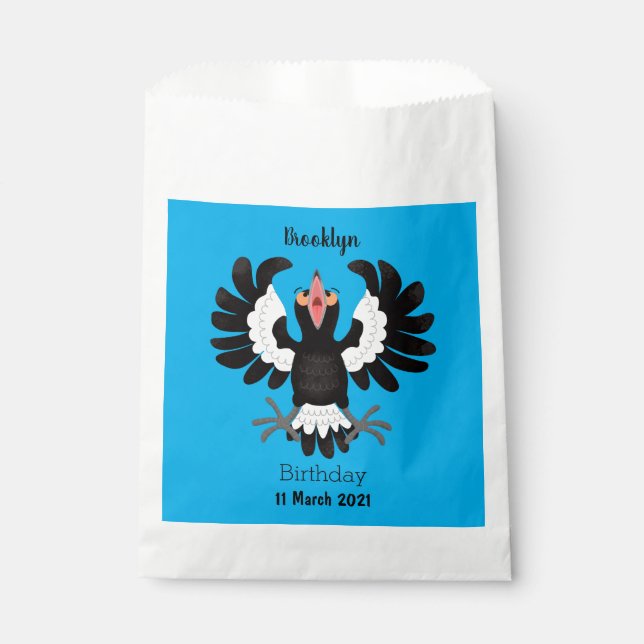 Sachets En Papier Drôle dessin animé de Magpie australienne (Devant)