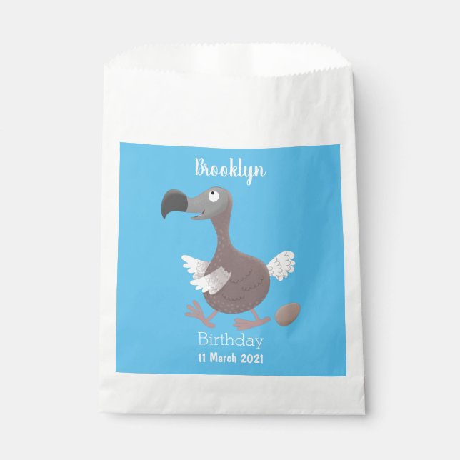 Sachets En Papier Drôle dessin animé d'oiseau de dodo (Devant)