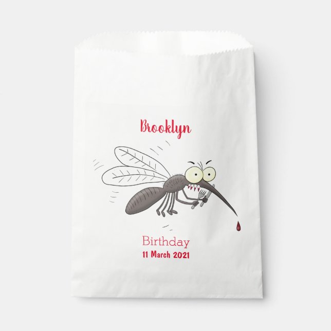 Sachets En Papier Drôle dessin d'insecte moustique (Devant)