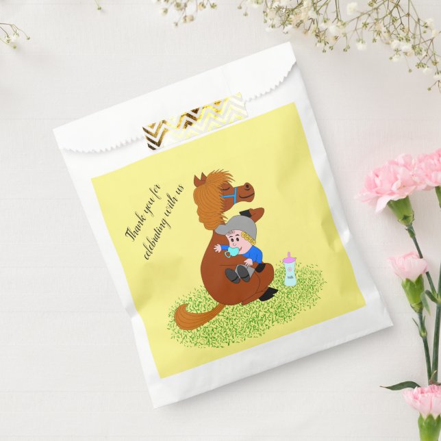 Sachets En Papier Drôle et mignon poney avec bébé - anniversaire de  (Scellé)