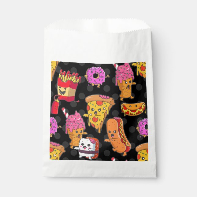 Sachets En Papier drôle halloween monstres de restauration rapide (Devant)