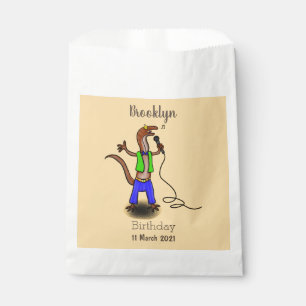 Sachets En Papier Drôle lézard chantant avec bande dessinée de micro