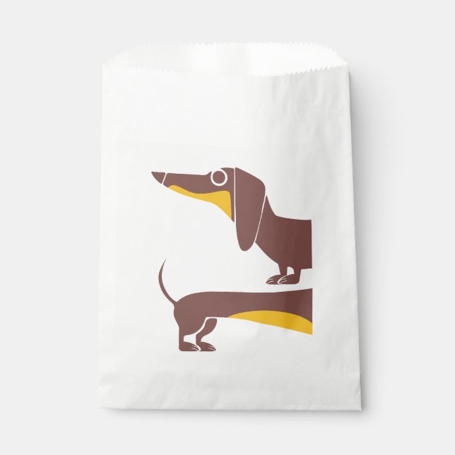 Sachets En Papier Drôle mignon dachshund pour parent chien long (Devant)
