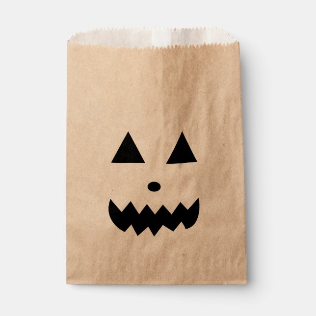 Sachets En Papier Drôle visage Citrouille d'Halloween (Devant)