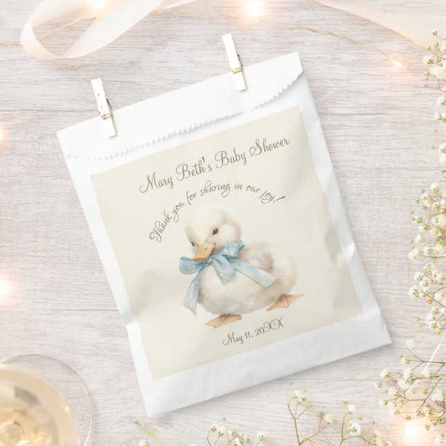 Sachets En Papier Duckling with Ribbon Baby Shower  (Coupé)