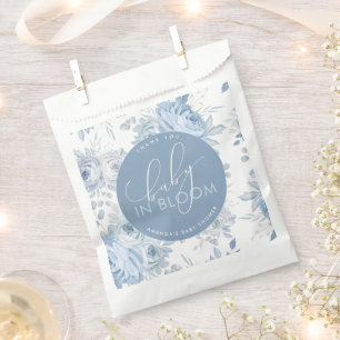 Sachets En Papier Dusty Blue Floral Baby dans le Baby shower de fleu