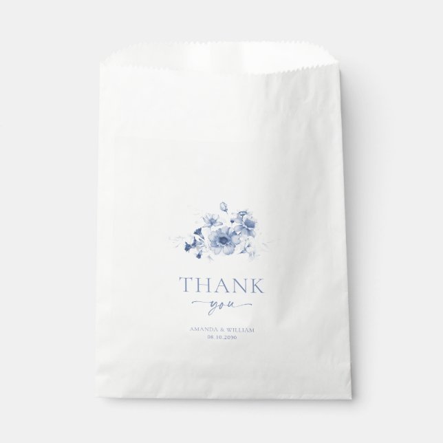 Sachets En Papier Dusty Blue Floral Wedding Favor Sac (Devant)