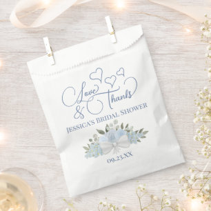 Sachets En Papier Dusty Blue Roses Love & Merci Fête des mariées