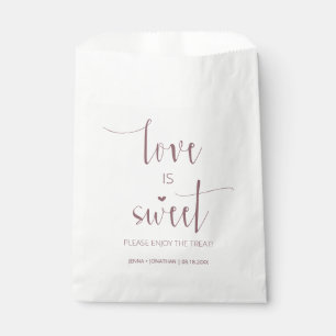 Sachets En Papier Dusty Purple Minimal Script Love is Sweet Mariage