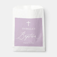 Dusty Purple White Cross Girl Baptism Favoriser le