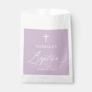Sachets En Papier Dusty Purple White Cross Girl Baptism Favoriser le