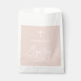 Sachets En Papier Dusty Rose Croix Baptême Fille Baptême Favoriser l