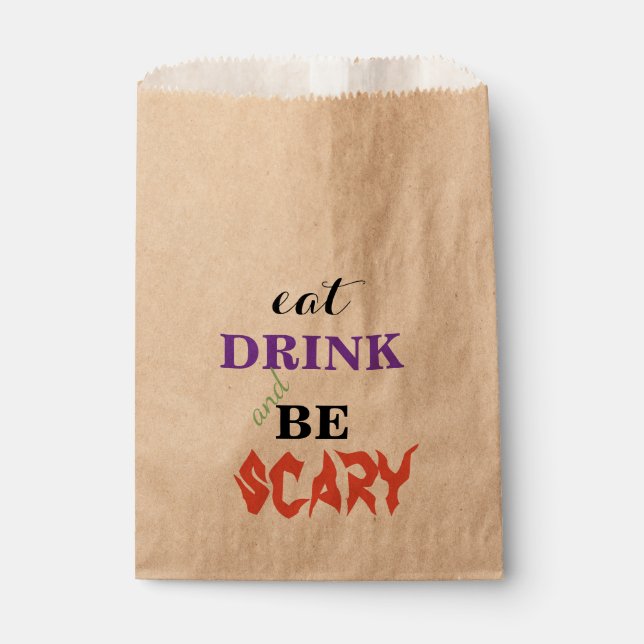 Sachets En Papier EAT Boire et être effrayant Halloween (Devant)