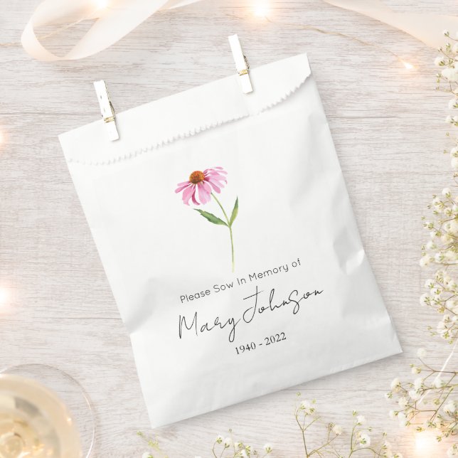 Sachets En Papier Echinacea | Sachet de graines simple Funérailles  (Coupé)