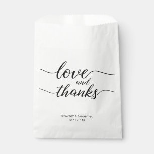 Sachets En Papier Écriture élégante personnalisée mariage Amour et m