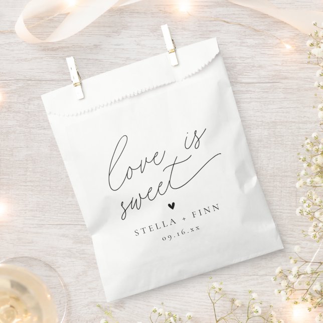 Sachets En Papier Écriture Moderne Love Is Sweet Mariage (Coupé)