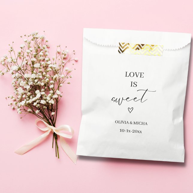 Sachets En Papier écriture simple et élégante L'amour est la faveur  (Créateur téléchargé)